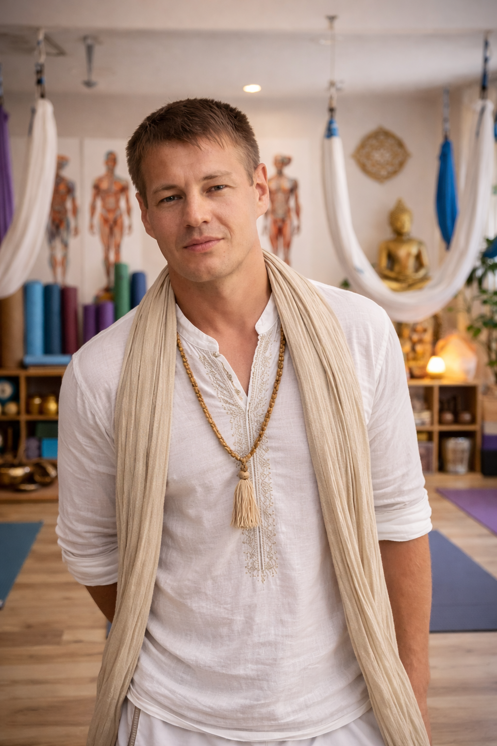 Portrait of Aleksandr Popov at the studio